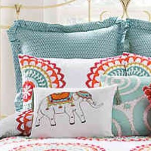 TWO Anthology Bungalow Quilted Euro Shams Aqua